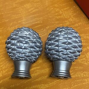 RH Silver Woven Decorative Finials